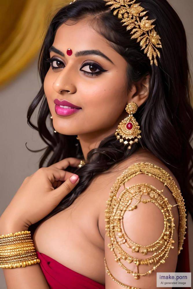 indian girl keerthi with black devil horns in head and gold... - #main