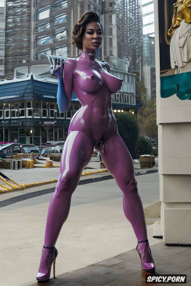 oiled body, playboy magazine photoshoot, hyper detailed, high heeled wedges - #main