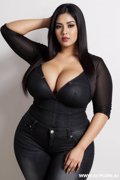 gorgeous mexican, hourglass figure, , thought clothes, surprised, weight gain, chubby, shocked face, fated up, super wide hips, plump thighs - #main