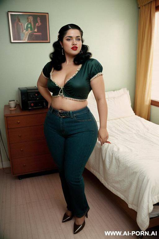 bbw, fat woman, round belly, ditzy beautiful mexican, hourglass figure, tight jeans, very wide hips, gorgeous face, long hair, hypnotized, extremely thicc, very chubby, wide and plumping up, chola, chicana - #main