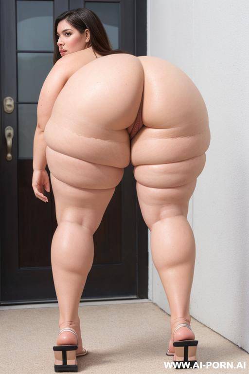 (very white) (bbw) (big ass) ((wearing only flip flops)) (standing up) (naked) (perfect legs) (thick legs) (cellulite) - #main