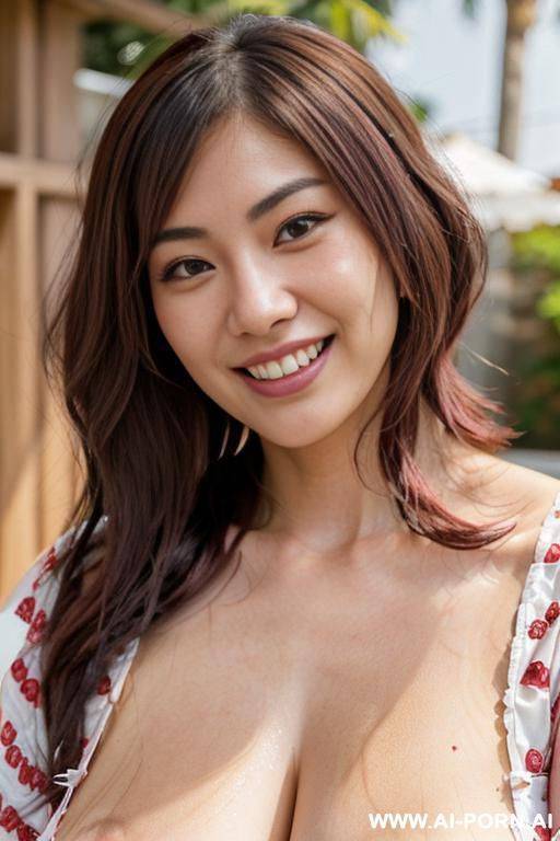 close! immersive expression. lovingly boastful japanese hooker. long loose wavy purple hair. closeup in decent clothes. she is naturally tanned. pleasure lying-back. real-life sei-ra sodes-hiro! in an arousement park. - #main