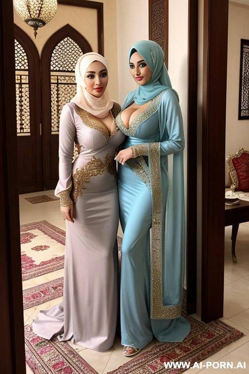 perfect beautiful housewife,, two woman arabian housewife,, arabic housewife,, hijab,, - #main