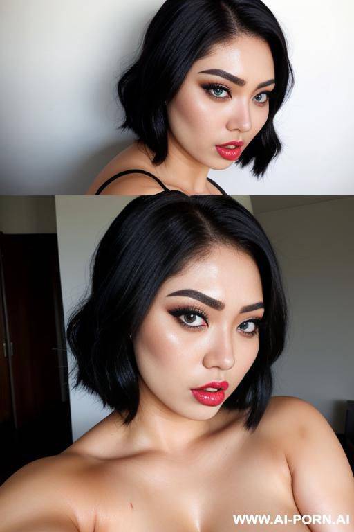 gorgeous model, thick lips, beautiful eyes, lush hair, (((ahegao))) - #main