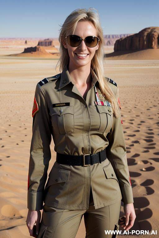 sexy female soldier in unbuttoned uniform - #main