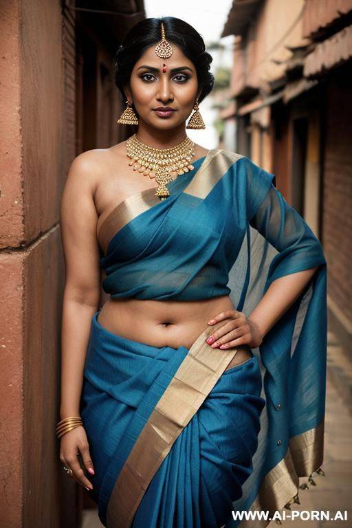 indian woman, chubby, busty, massive breasts, big boobs, public street, crowded street - #main