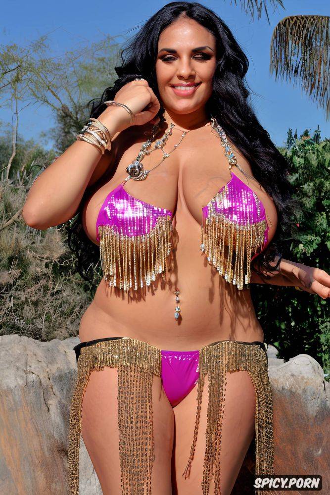 extremely long wavy dark hair, full view, beautiful smiling face - #main