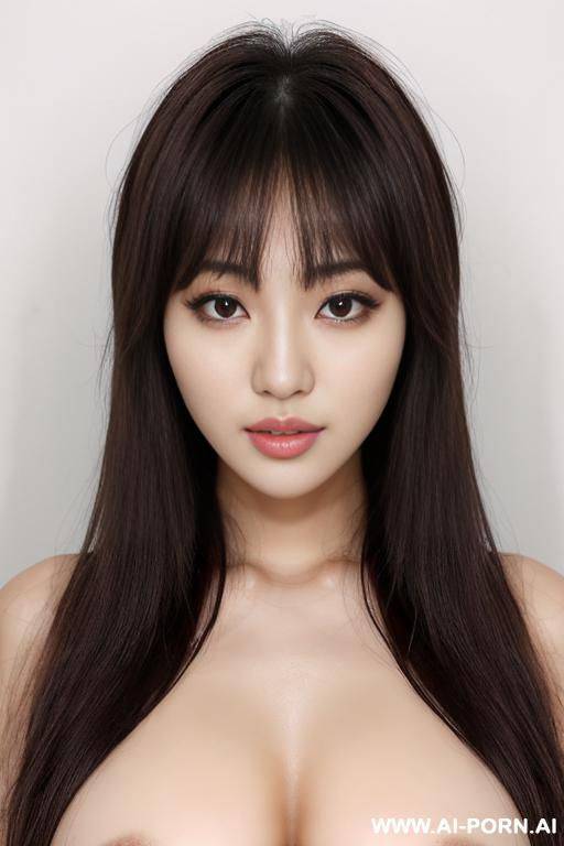 (korean idol) (bangs) (long messy hair) (nude) (sccisors position) - #main