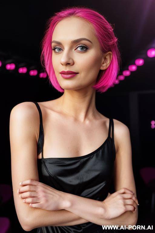 a 20 year old blonde woman, in a tight black dress, taking a picture of herself in her bedroom mirror with her bed in the background - #main