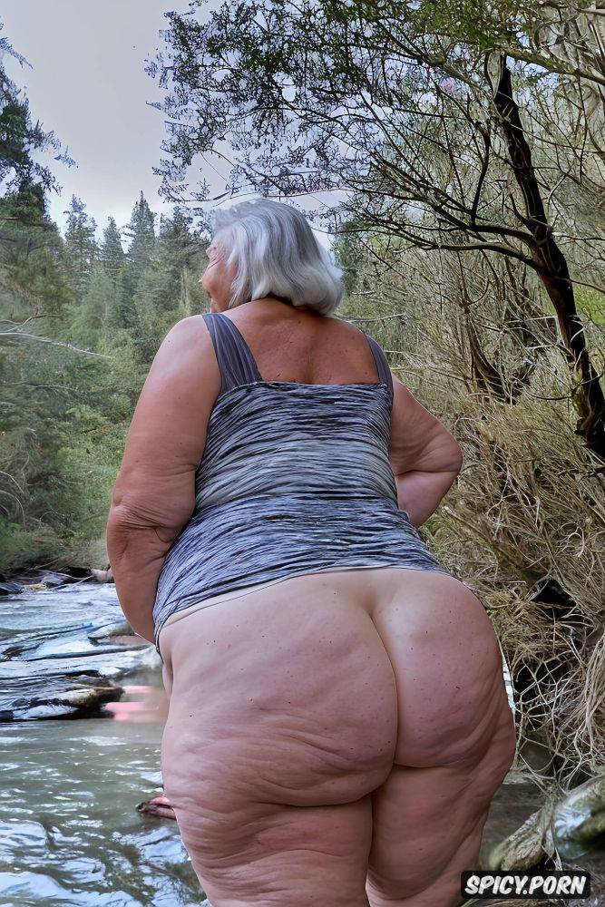obese white hair and a little long, enormous round ass, perfect face - #main