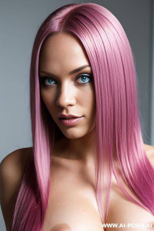 black woman, pink hair, straight hair, gangbang - #main