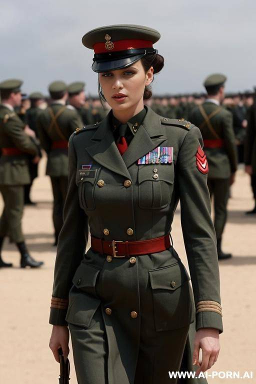 battlefield, past century military uniform, topless, lots of people, showing boobs - #main