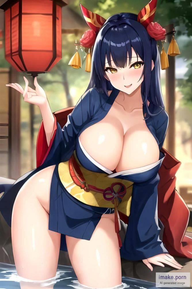 Whore, large breast, slim, dark blue hair, mature, yellow eyes,... - #main