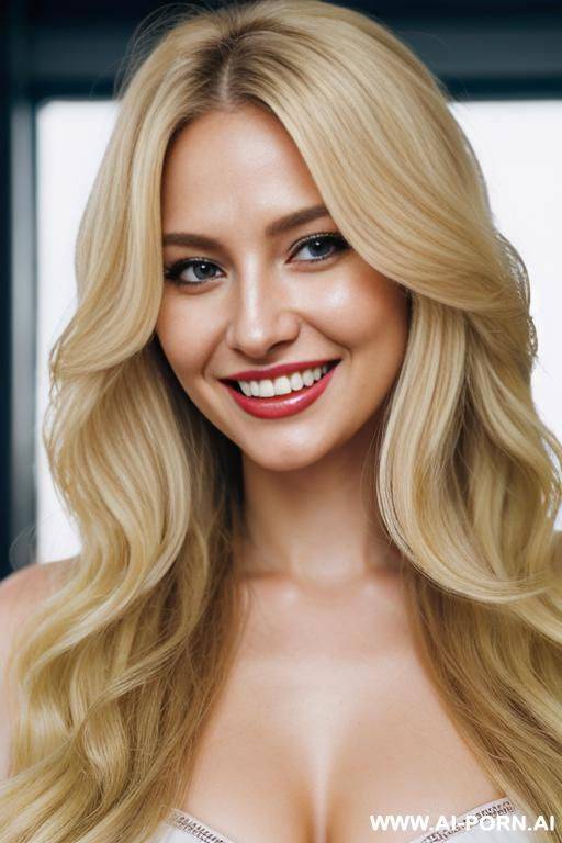 close!, immersive expression, naturally beautiful russian companion, flowing wavy blonde hair, closeup in luxurious clothes, she is curvy! and fair, pleasure, real-life sei-ra sodes-hiro! - #main