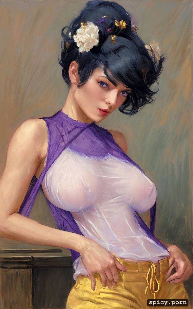 style acrylic, 3dt, short shorts, highres, pretty naked female - #main