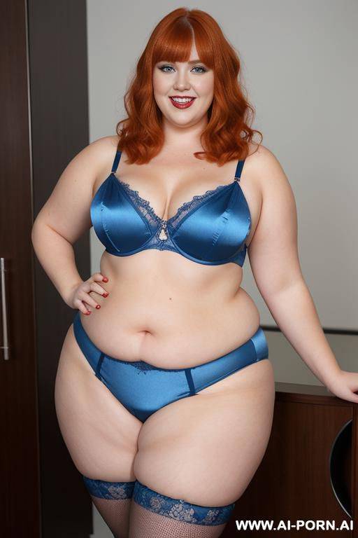 full body photo shot, about at party, so fat bbw teacher, wearing a sexy and hot metalic blue silk lingerie, she is sexy and hot - #main