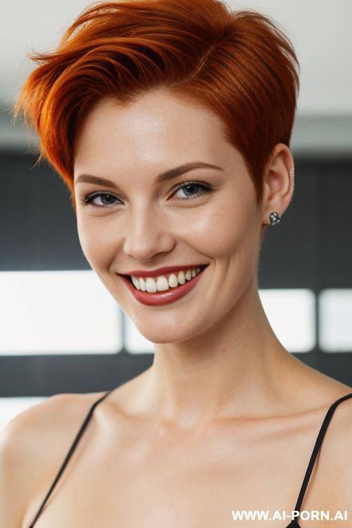 ginger sohrt hair, tall, pixiecut, - #main