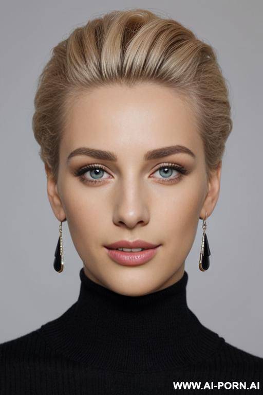 hartung, earrings. perfect detailed symmetrical black eyes. - #main