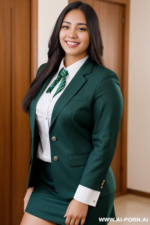 smiling woman with scholar uniform - #main