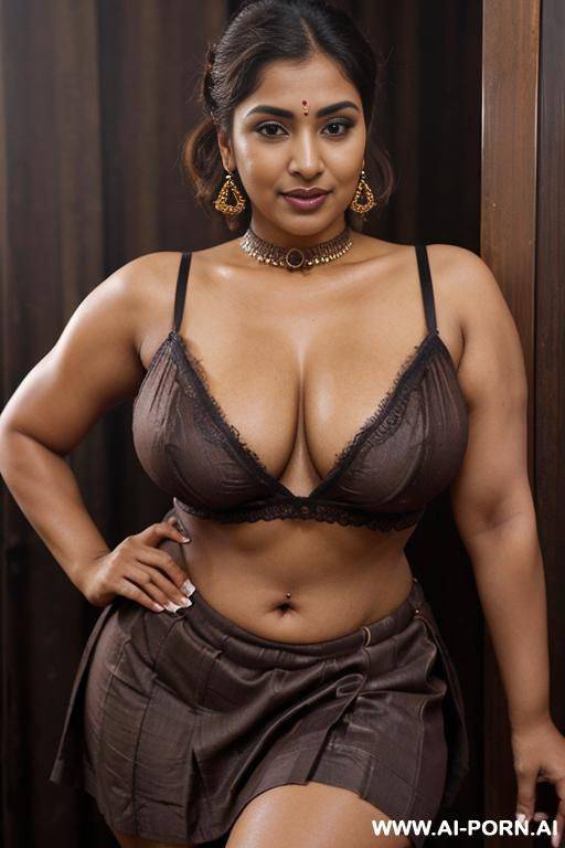 indian woman, hooker makeup, busty, face close up, look on the lens - #main