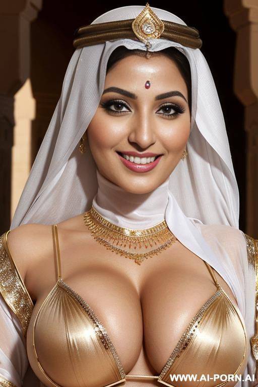 arab woman, hijab, ((sexy makeup)), busty, face close up - #main