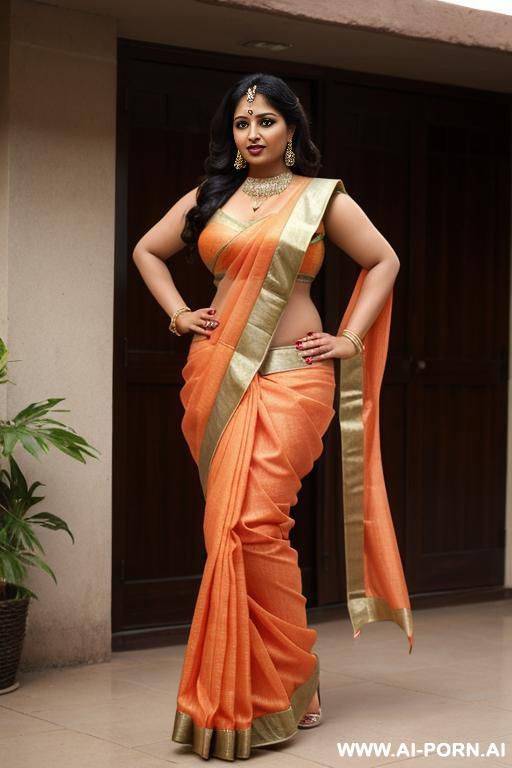 beautiful and sexy woman, indian, big boobs, big ass, slutty pose, nude, saree, seductive, curvy, horny, voluptuous, slutty expression, milf, boobs hanging out of clothes, natural boobs - #main