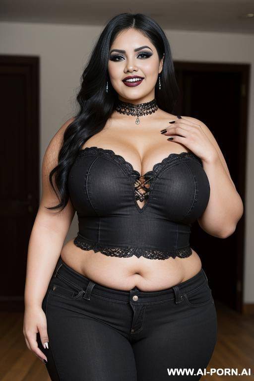 hot fat rotund ssbbw mexican woman, wide hips, tight jeans, beautiful face, heavy makeup, chicana, very big belly, - #main