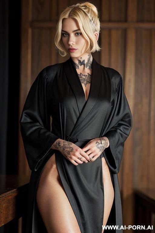 full body photo, (transparent clog), ((hairy pubic)), ((trimmed hairy pussy)), ((((short hair pussy)))), (((((show pussy))))), nsfw, (((classy tattoos))) - #main