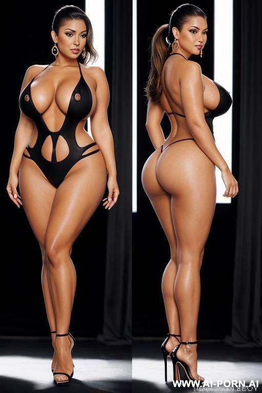 woman with massive tits . . , full body view, massive ass, tanned, happy, earrings, high heels, lower back tattoo, totally naked, full body view, in a strip club . . . . sexy glassy heels - #main