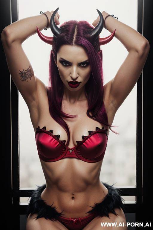 succubus, fangs, vampiress, spikes on clog, semen on face - #main