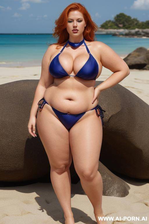 collar; extremly gigantic saggy huge boobs; obese; topless; - #main