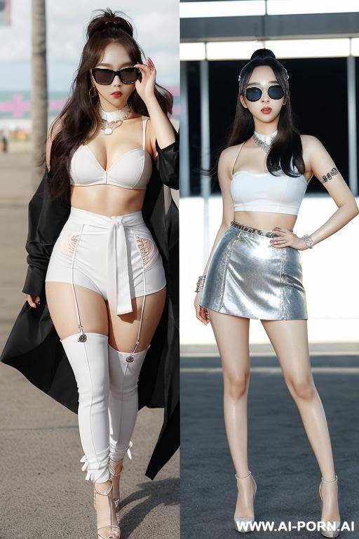 cute, gorgeous korean woman, kpop star, thick lips, beautiful eyes, ( waist) - #main