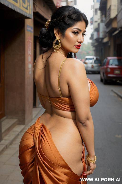 asianwoman, busty, gigantic boobs, huge tits, skimpy clothes, skimpy top, public street, crowded street, red lipstick, cuckquean, mature face, - #main
