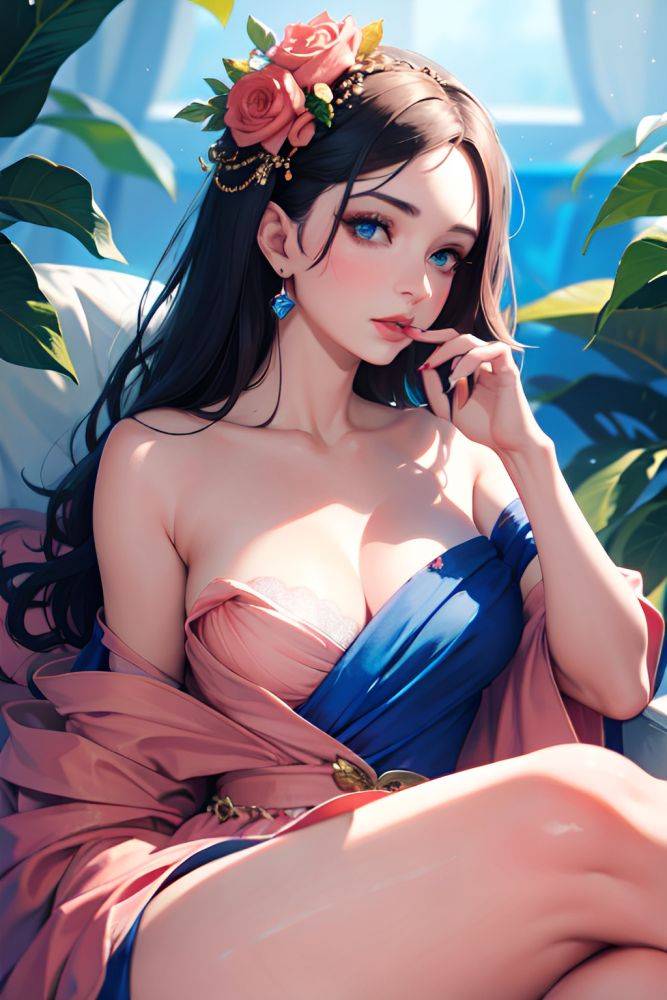 Anime Busty Small Tits 70s Age Seductive Face Purple Hair Ponytail Hair Style Dark Skin Illustration Office Close Up View Cooking Pajamas 3666936134510825101 - AI Hentai - #main