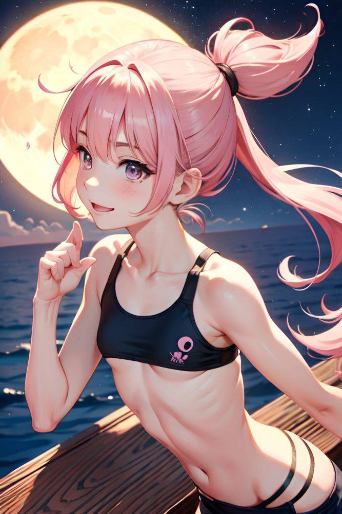 Anime Skinny Small Tits 20s Age Happy Face Pink Hair Pigtails Hair Style Light Skin Crisp Anime Moon Side View Plank Bikini 3667098482500756884 - AI Hentai - #main