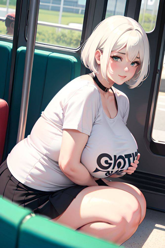 Anime Chubby Huge Boobs 70s Age Happy Face White Hair Pixie Hair Style Light Skin Crisp Anime Bus Close Up View Bending Over Goth 3667148734132491050 - AI Hentai - #main