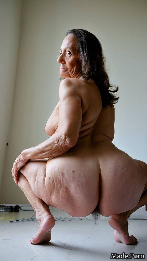 Barefoot thick thighs portuguese spreading ass looking back squatting big hips AI porn - #main