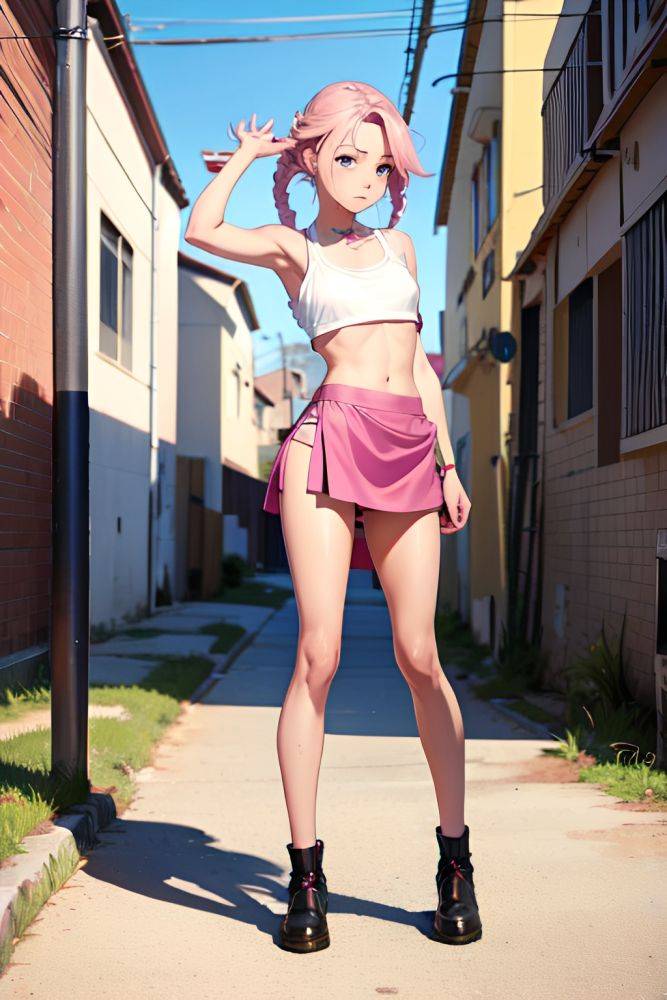 Anime Skinny Small Tits 20s Age Sad Face Pink Hair Braided Hair Style Light Skin Painting Prison Front View Bending Over Mini Skirt 3667457971251532592 - AI Hentai - #main