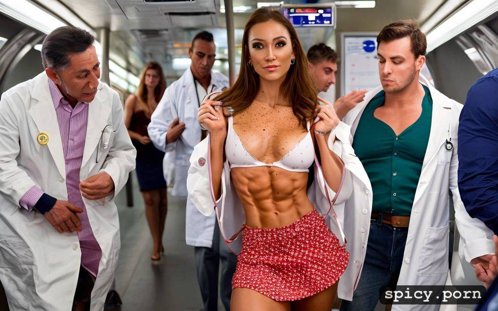 white lab coat light makeup most muscular female bodybuilder - #main