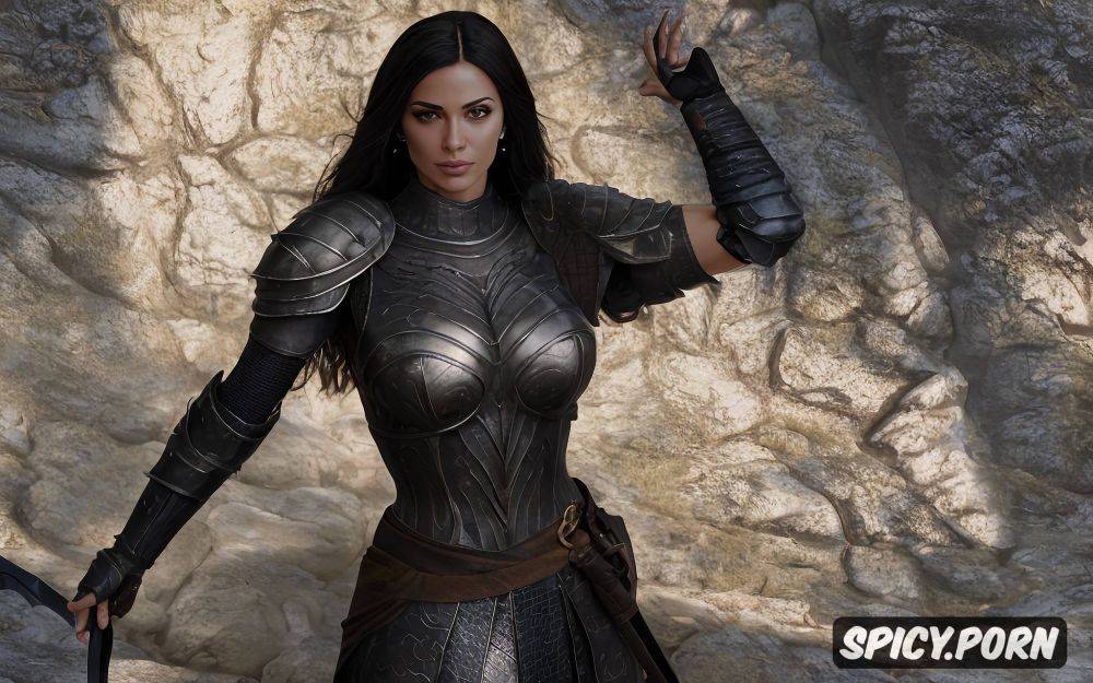 thighs latin woman with detailed face revealing armor sexy abs - #main