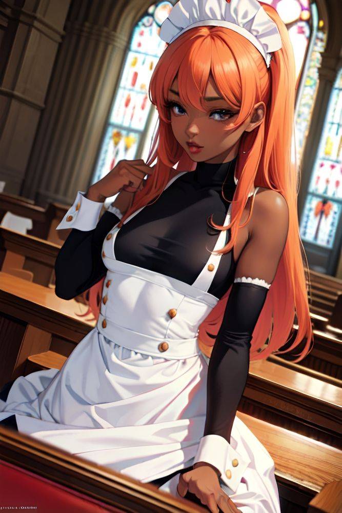 Anime Skinny Small Tits 70s Age Ahegao Face Ginger Straight Hair Style Dark Skin Dark Fantasy Church Close Up View Working Out Maid 3668660135329912861 - AI Hentai - #main