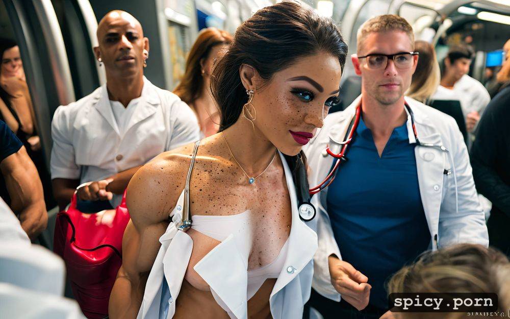 white lab coat light makeup most muscular female bodybuilder - #main