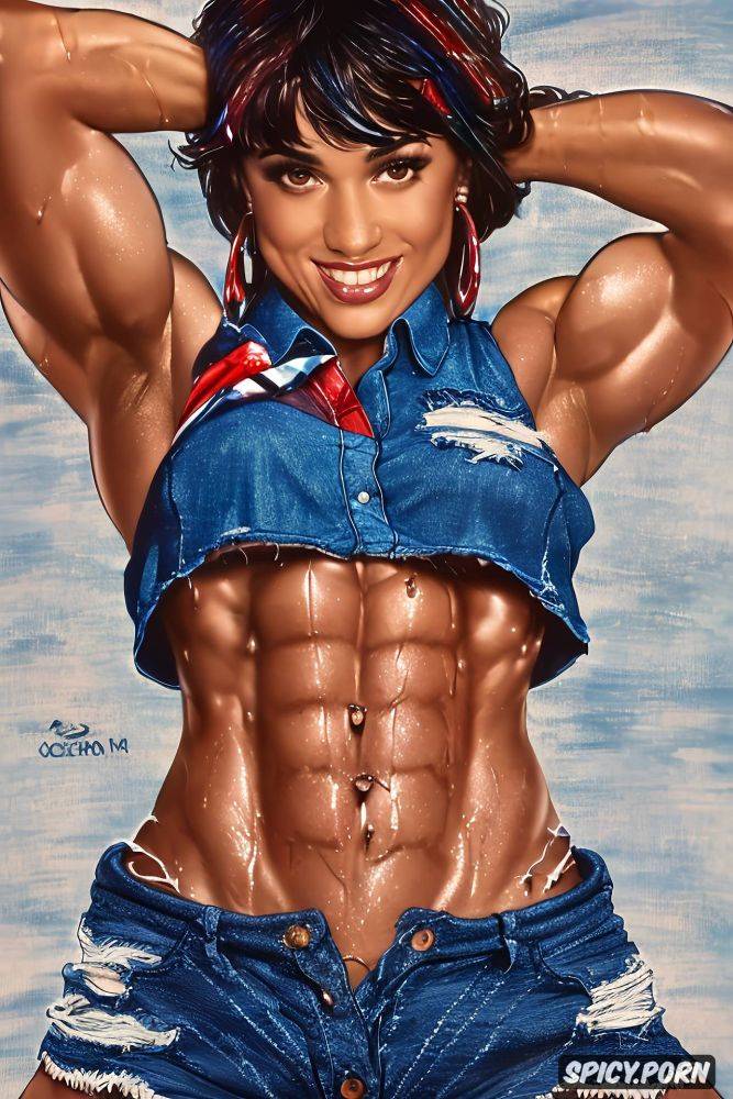 eyeglasses sexy face narrow waist scandinavian woman extremely shredded abs1 8 - #main