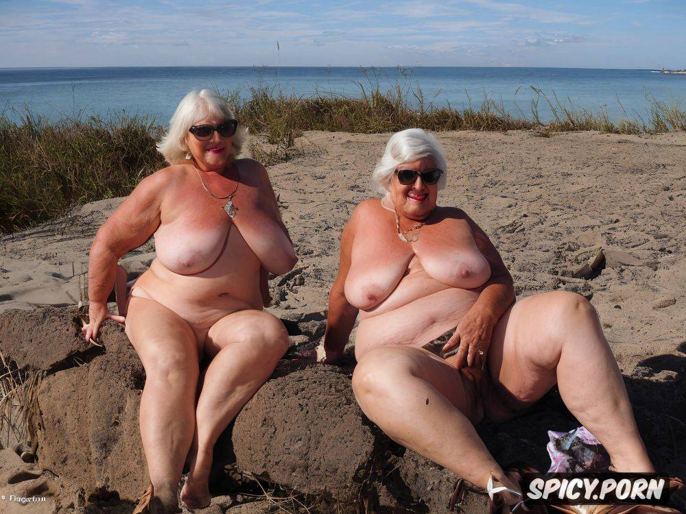 two fat grannys on the beach nsfw heavy huge vintage glasses - #main