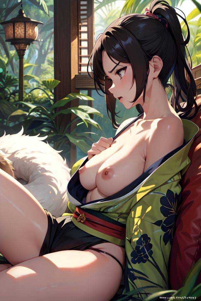 Anime Muscular Small Tits 80s Age Angry Face Brunette Messy Hair Style Light Skin Black And White Jungle Side View Sleeping Kimono 3669812045063010364 - AI Hentai - #main