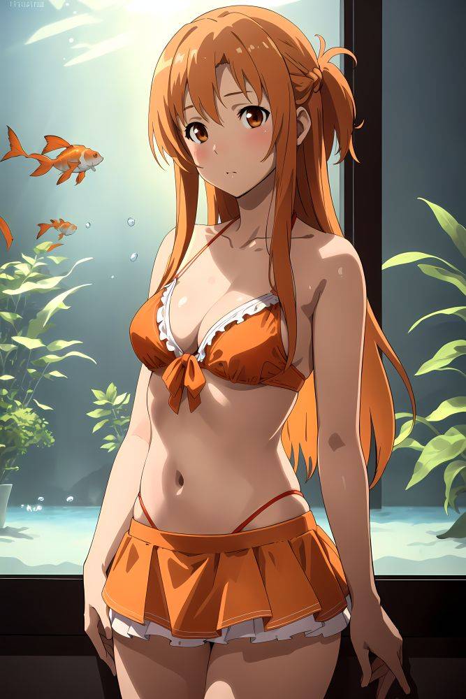 Asuna - Visiting Gold Fishes on Aquarium - #main