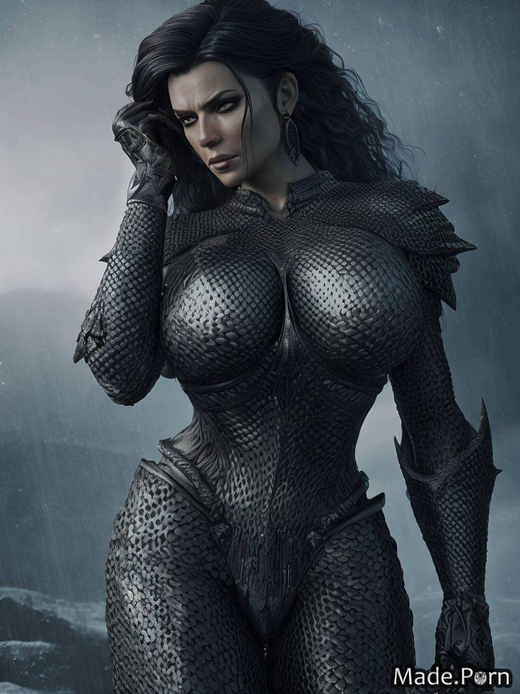 Damascus steel night fully clothed dark fantasy fantasy armor long legs tall AI porn - #main