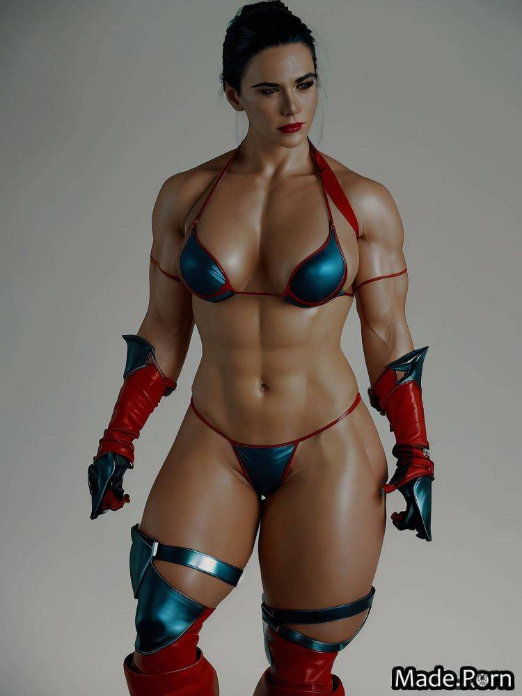 Blue bikini big hips red lipstick standing gigantic boobs AI porn - #main