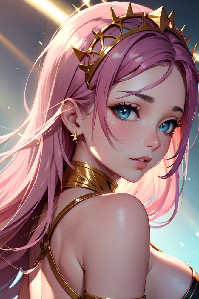 Anime Muscular Small Tits 18 Age Happy Face Purple Hair Bangs Hair Style Light Skin Vintage Moon Close Up View Squatting Nurse 3665668258388385649 - AI Hentai - #main