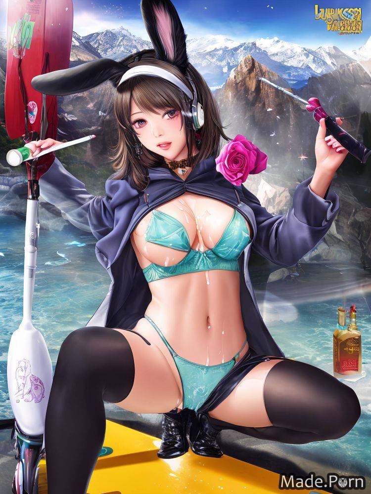 Plague doctor mask bunny tail gold bow tie anal gape crystal long legs AI porn - #main